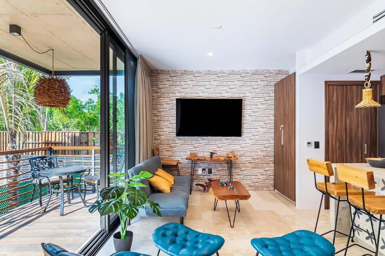 툴룸 1Br Private Cenote Jungle View Gym 24 7 Security - Xalet B204 아파트 0*,